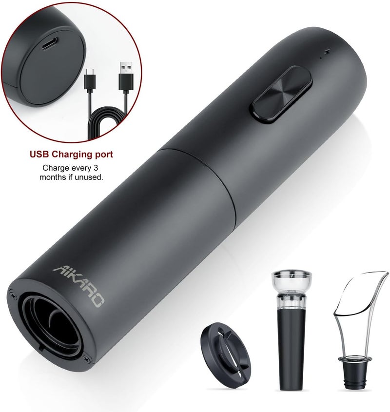 AIKARO - Electric Wine Bottle Opener Automatic Corkscrew, Rechargeable (Set A) - Image 4