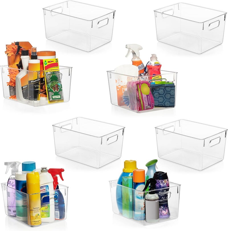 ClearSpace Clear Plastic Storage Bins – Pantry Organizers & Storage Containers, Cabinet Organizer - Home Organization Must Haves for Kitchen, Laundry Room, Office, Closet, Garage & Freezer - Image 1