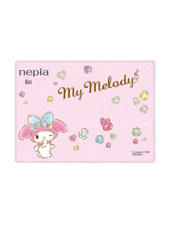 Nepia Melody Facial Tissues, 3-ply, 100 Sheets*24 Packs, Whole Box, Soft Tissues, Original Wood Toilet Paper, Family Pack, Napkins - Image 5