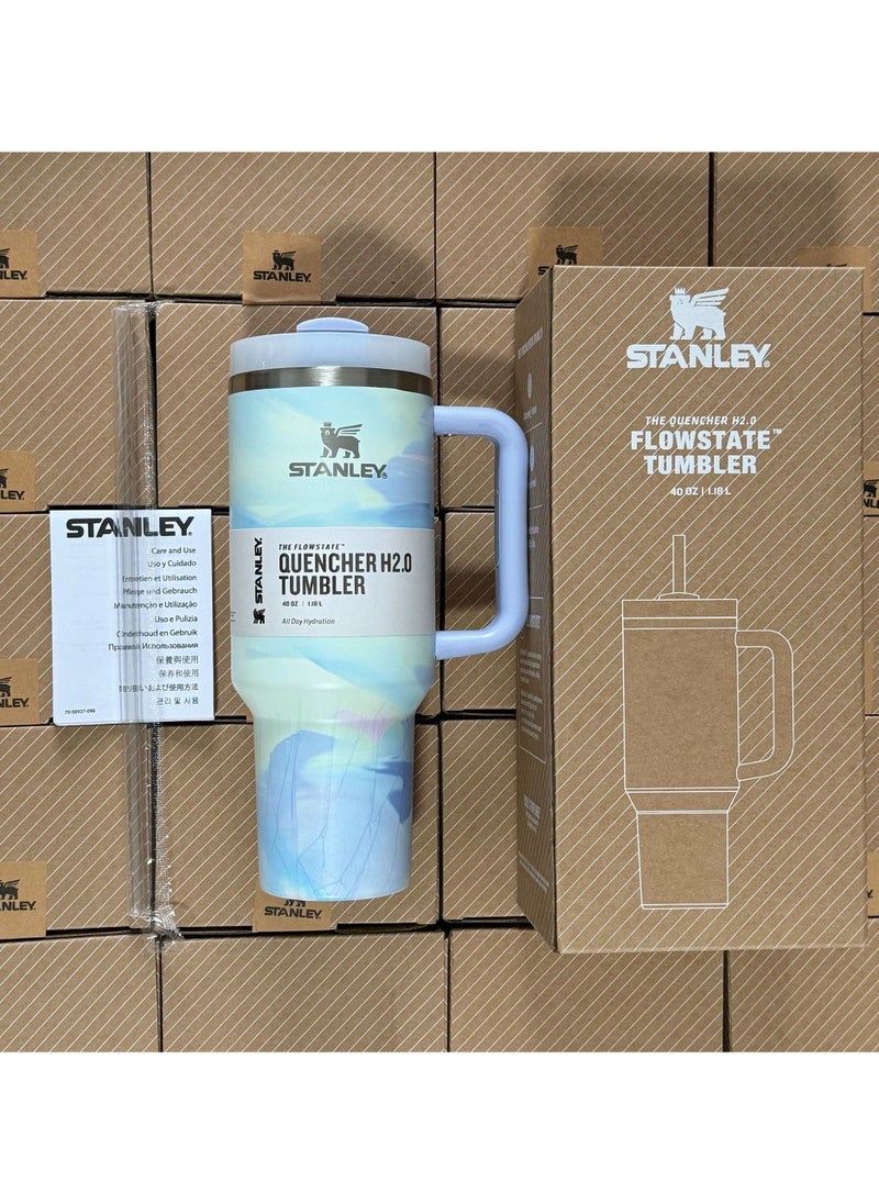 Stanley - Stanley Quencher H2.0 FlowState Stainless Steel Vacuum Insulated Tumbler with Lid and Straw, Paired with Non-Slip Silicone Cover, Great for Water, Iced Tea or Coffee, Smoothie and More, 40 OZ - Image 1