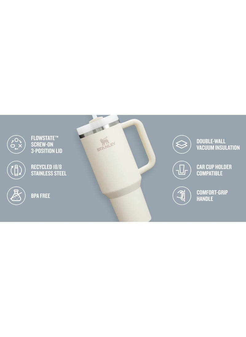 Stanley - Stanley Quencher H2.0 FlowState Stainless Steel Vacuum Insulated Tumbler with Lid and Straw, Paired with Non-Slip Silicone Cover, Great for Water, Iced Tea or Coffee, Smoothie and More, 40 OZ - Image 1