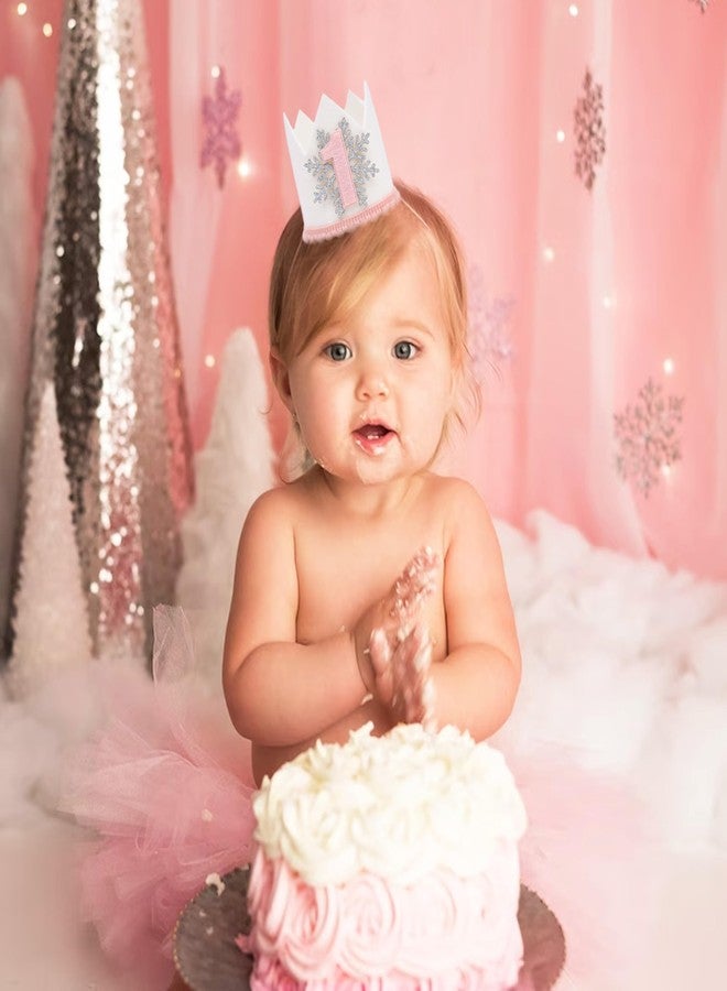 HIKLO First Birthday Crown - Crown Hat for Baby Boy/Girl, 1st Birthday Party Decoration, Cake Smash Photo Props, Outfits for Baby (Winter Onederland 1st Birthday Crown) - Image 4