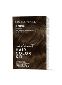 Madison Reed Radiant Hair Color Kit Soft Medium Neutral Brown For 100% Coverage Of Resistant Gray Hair Ammoniafree 6.5Nna Sondrio Brown Permanent Hair Dye Pack Of 1  - Image 1