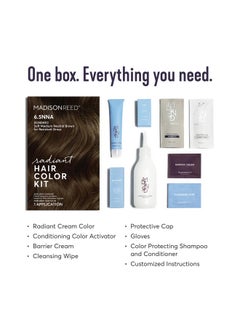 Madison Reed Radiant Hair Color Kit Soft Medium Neutral Brown For 100% Coverage Of Resistant Gray Hair Ammoniafree 6.5Nna Sondrio Brown Permanent Hair Dye Pack Of 1  - Image 2