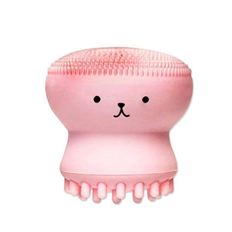 Soft silicone facial cleansing exfoliating blackhead remover skin spa oval scrub tool brush - assorted colors - Image 1