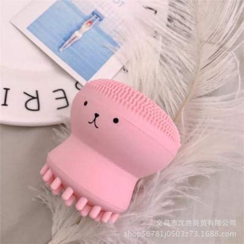 Soft silicone facial cleansing exfoliating blackhead remover skin spa oval scrub tool brush - assorted colors - Image 4