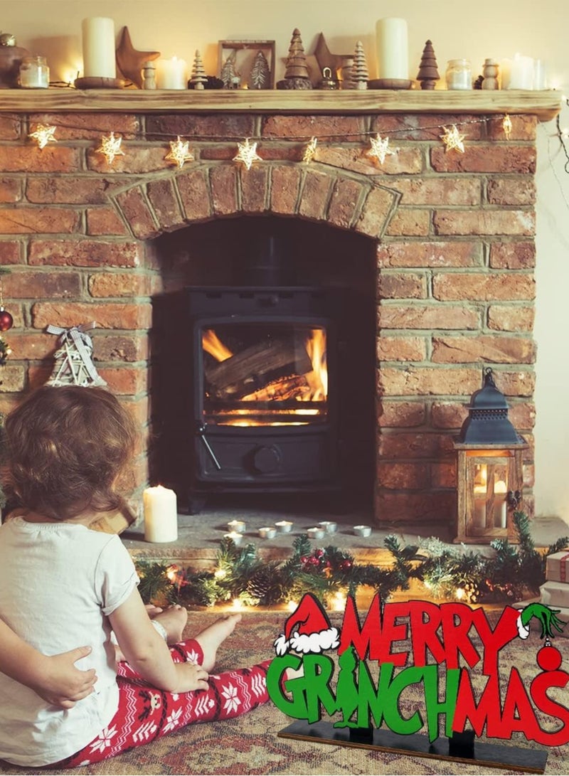 Eworld Merry Christmas Acrylic Table Decorations, Easy-to-Assemble Festive Centerpiece Signs & Table Toppers in Vibrant Red and Green, Perfect for Holiday Parties, Winter Festivals & New Year Celebrations (6.5 x 11.8 inches) - Image 5