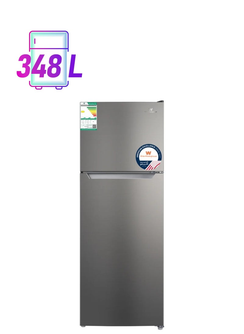 WHITE WESTING HOUSE - White Westinghouse Refrigerator 2 Door 12.3 Cu. Ft. 348L Stainless Steel - Image 1
