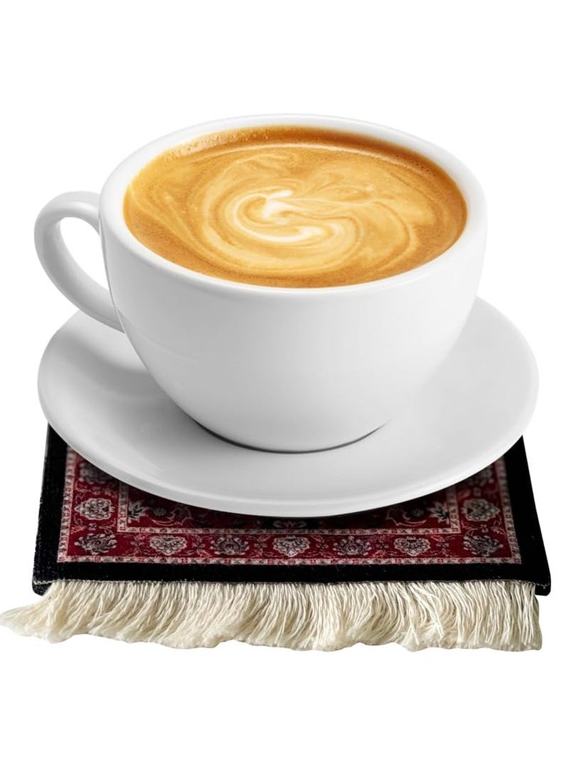 Persian Carpet Style Coasters Mouse Pad  Oriental Vintage Bohemian Rug Desk Pad Miniature Mouse Mat Coaster Table Décor for Office Home  - Image 5