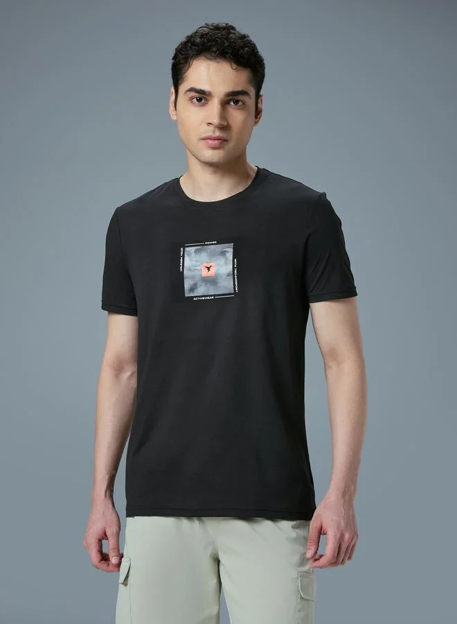 Technosport Technosport Men Printed Slim Fit Round Neck T-Shirt