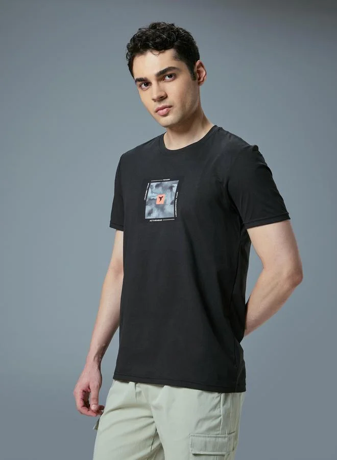 Technosport Technosport Men Printed Slim Fit Round Neck T-Shirt