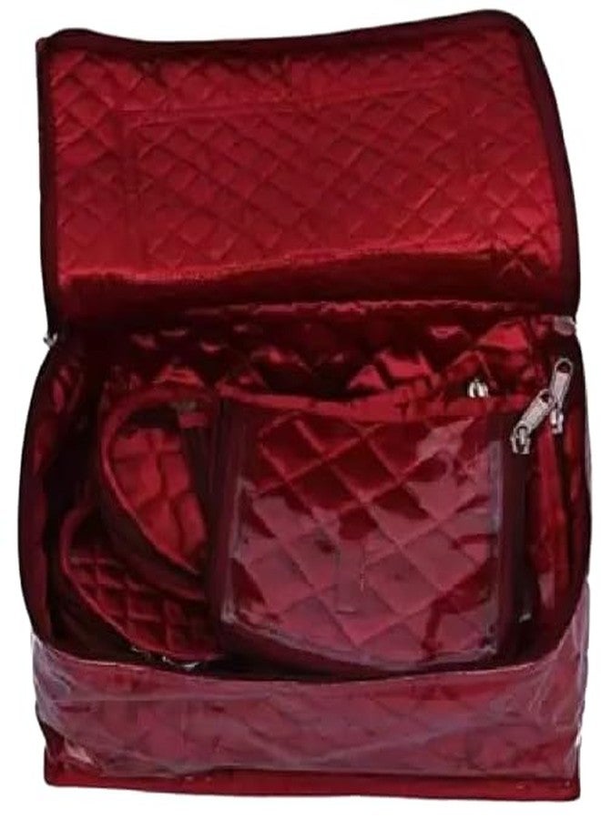BriKSHi Jewelry Organizer Box – Space-Saving Storage for All Accessories with Secure Zipper & Soft Interior (12 pcs)(Red) - Image 1