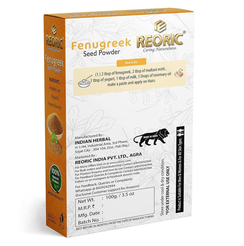 REORIC Reoric amla Fenugreek hibiscus powder amla powder indian gooseberry powder hibiscus powder hibiscus powder for hair growthfenugreek powder for hair growth 300g Pack of 3  - Image 3