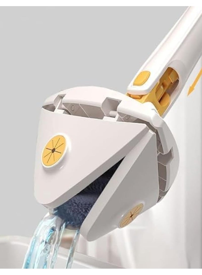 360° Rotatable Adjustable Cleaning Mop - Telescopic Triangular Design, Automatic Water Squeezing, Floor/Wall/Window Cleaner with Cloths - Multifunctional & Durable - Image 1