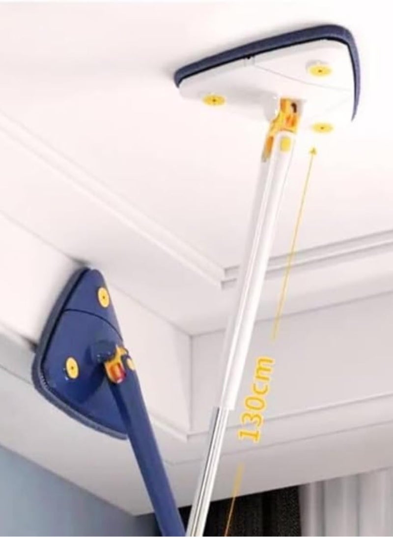 360° Rotatable Adjustable Cleaning Mop - Telescopic Triangular Design, Automatic Water Squeezing, Floor/Wall/Window Cleaner with Cloths - Multifunctional & Durable - Image 2
