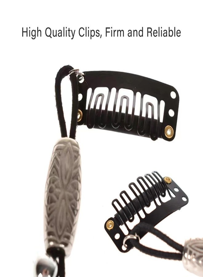 Aosome Feather Hair Clip Extensions Handmade Feather Extension Tribal Feather Braided Beads Headdress 6 PCS - Image 3