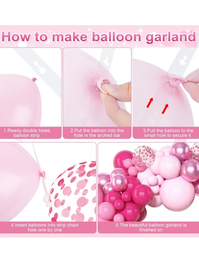فَرَحُوم طقم قوس بالونات وردي 149 قطعة، بأحجام مختلفة (18، 12، 10، 5 بوصات) بالونات لاتكس وردية، معدنية وكونفيتي وردي لحفلات عيد الميلاد، الأميرات، الزفاف، التخرج، استحمام الطفل والديكورات الخاصة - Image 3