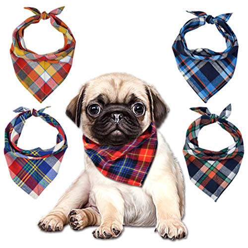 Tayfremn 15pcs Dog Bandanas - Scarf Kerchief Bibs Set for Small Dogs and Cats - Washable Cotton Checkered Pet Accessories for Girl Boy Fall Outdoor - Image 2