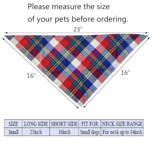 Tayfremn 15pcs Dog Bandanas - Scarf Kerchief Bibs Set for Small Dogs and Cats - Washable Cotton Checkered Pet Accessories for Girl Boy Fall Outdoor - Image 3
