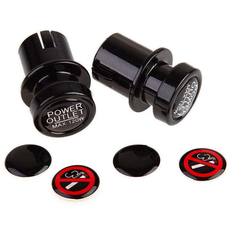 Lighter Socket Covers 2PCS with 6 Replaceable Stickers Universal Waterproof Plugs for Car Power Port Outlet Kids from Electric Shock - Image 1