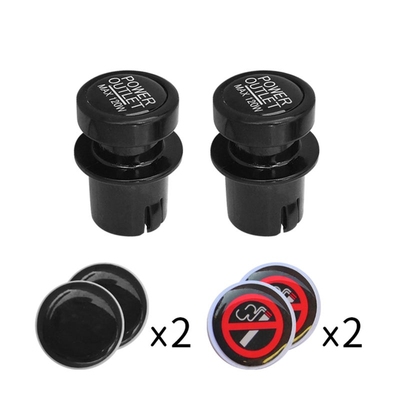 Lighter Socket Covers 2PCS with 6 Replaceable Stickers Universal Waterproof Plugs for Car Power Port Outlet Kids from Electric Shock - Image 4