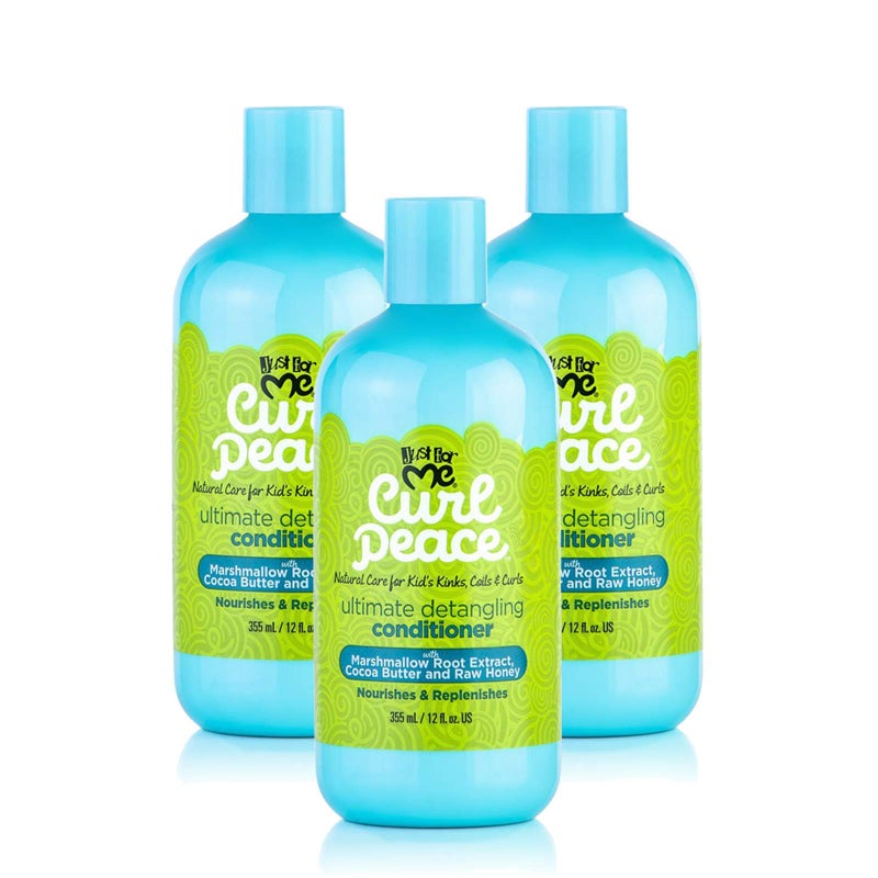 Just For Me Curl Peace Ultimate Detangling Conditioner (3 Pack) - Nourishes & Replenishes, Contains Marshmallow Root Extract, Cocoa Butter & Raw Honey, Sulfate Free, No Animal Testing, 12 oz - Image 1