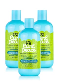 Just For Me Curl Peace Ultimate Detangling Conditioner (3 Pack) - Nourishes & Replenishes, Contains Marshmallow Root Extract, Cocoa Butter & Raw Honey, Sulfate Free, No Animal Testing, 12 oz