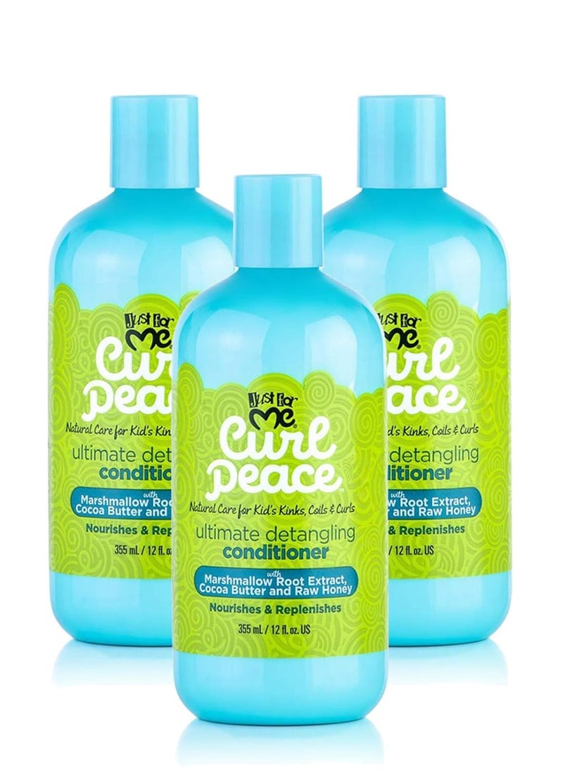 Just for Me Just For Me Curl Peace Ultimate Detangling Conditioner (3 Pack) - Nourishes & Replenishes, Contains Marshmallow Root Extract, Cocoa Butter & Raw Honey, Sulfate Free, No Animal Testing, 12 oz  - Image 1