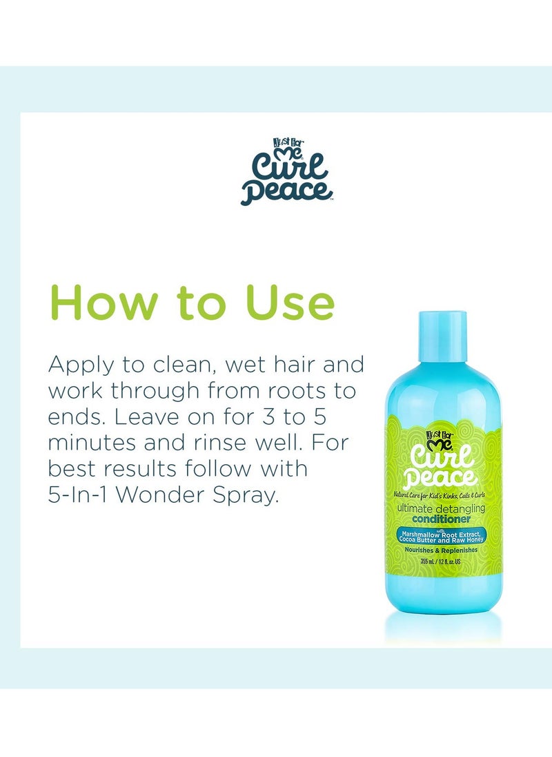 Just for Me Just For Me Curl Peace Ultimate Detangling Conditioner (3 Pack) - Nourishes & Replenishes, Contains Marshmallow Root Extract, Cocoa Butter & Raw Honey, Sulfate Free, No Animal Testing, 12 oz  - Image 5