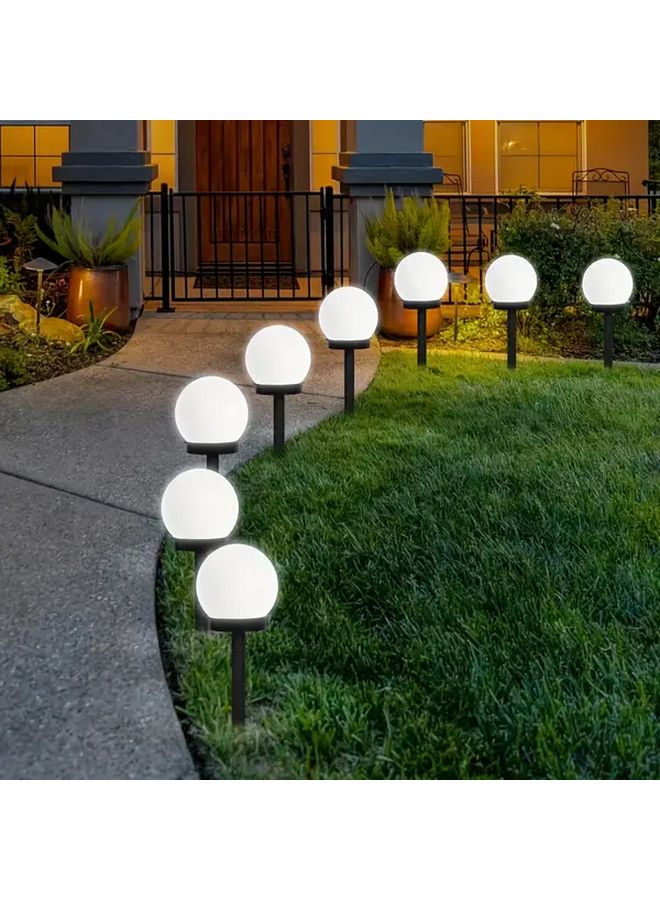 6pcs White Solar Garden Lights Outdoor LED Sphere Lawn Decor - Image 3