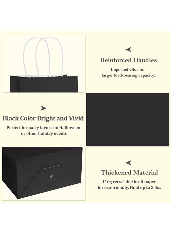 BagDream Black Gift Bags 5.25x3x8 Small Kraft Paper Bags with Handles Bulk 100Pack for Goodie, Treat, Party favor, Halloween, Business, Retail, Merchandise, Grocery - Image 3