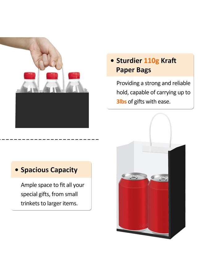 BagDream Black Gift Bags 5.25x3x8 Small Kraft Paper Bags with Handles Bulk 100Pack for Goodie, Treat, Party favor, Halloween, Business, Retail, Merchandise, Grocery - Image 4