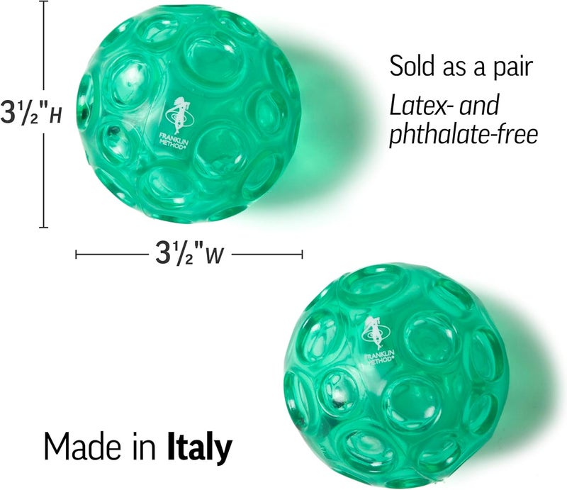 OPTP Franklin Textured Ball Set - 2 Inflatable Massage Balls for Self-Massage and Muscle Relief - Image 3