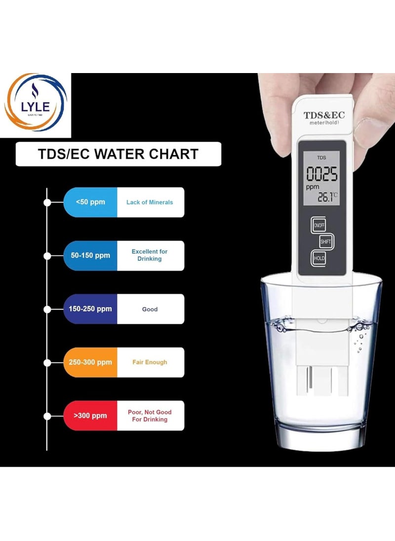 LYLE EASY TO FIND Lyle Easy To Find Digital Total Dissolved Solids TdsEc Meter With Temperature Water Quality Measurement For Drinking Water Aquarium Agriculture Fertilizer With Leather Case Easy Use  - Image 2