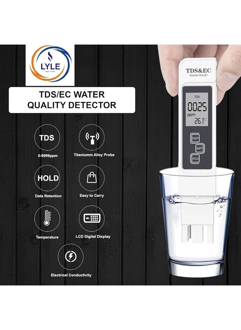 LYLE EASY TO FIND Lyle Easy To Find Digital Total Dissolved Solids TdsEc Meter With Temperature Water Quality Measurement For Drinking Water Aquarium Agriculture Fertilizer With Leather Case Easy Use  - Image 4
