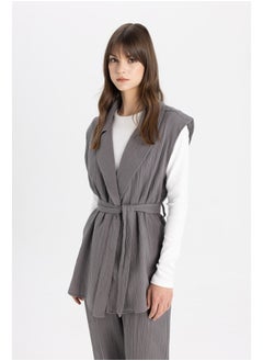Woman Blazer Collar Sleeveless Vest