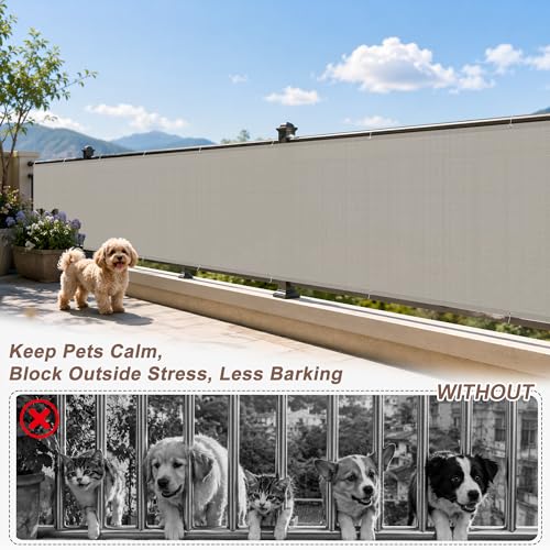 SUNNY GUARD 3'x16' Brown Grey Balcony Deck Privacy Screen Fence, Apartments Railing, Heavy Duty Wind Block Screen for Outdoor,Backyard,Patio,Porch Privacy（We Make Custom Sizes） - Image 4