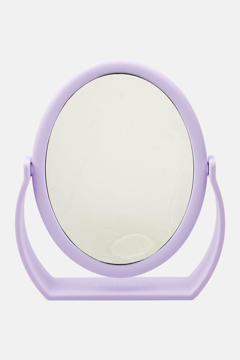 Olivia Rose Soft Touch Mirror With Handle, Lavender - Image 1