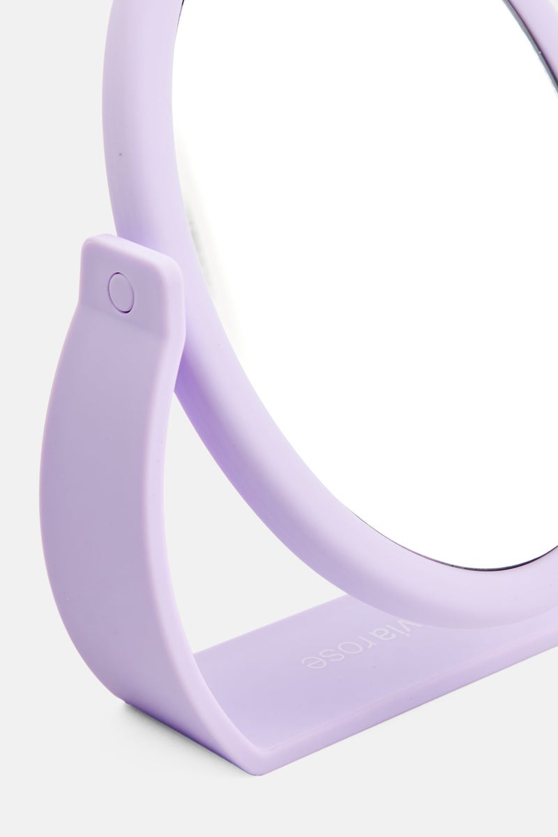 Olivia Rose Soft Touch Mirror With Handle, Lavender - Image 3