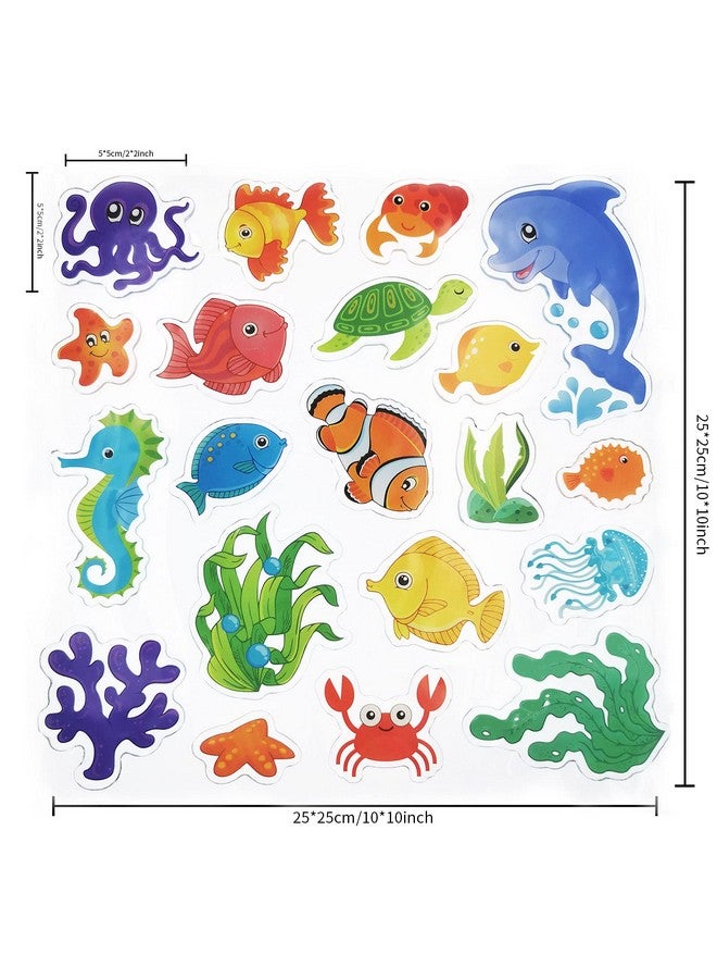 Tevxj حيوانات البحر 40 قطعة ملصقات جل سميكة، ملصقات فينيل متعددة الألوان للأطفال، ملصقات نوافذ قابلة لإعادة الاستخدام، مستلزمات حفلات ذات طابع المحيط للمنزل، السيارة، الفصل الدراسي، وزينة الحضانة - Image 2