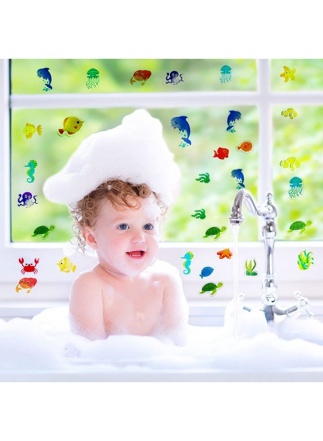 Tevxj حيوانات البحر 40 قطعة ملصقات جل سميكة، ملصقات فينيل متعددة الألوان للأطفال، ملصقات نوافذ قابلة لإعادة الاستخدام، مستلزمات حفلات ذات طابع المحيط للمنزل، السيارة، الفصل الدراسي، وزينة الحضانة - Image 5