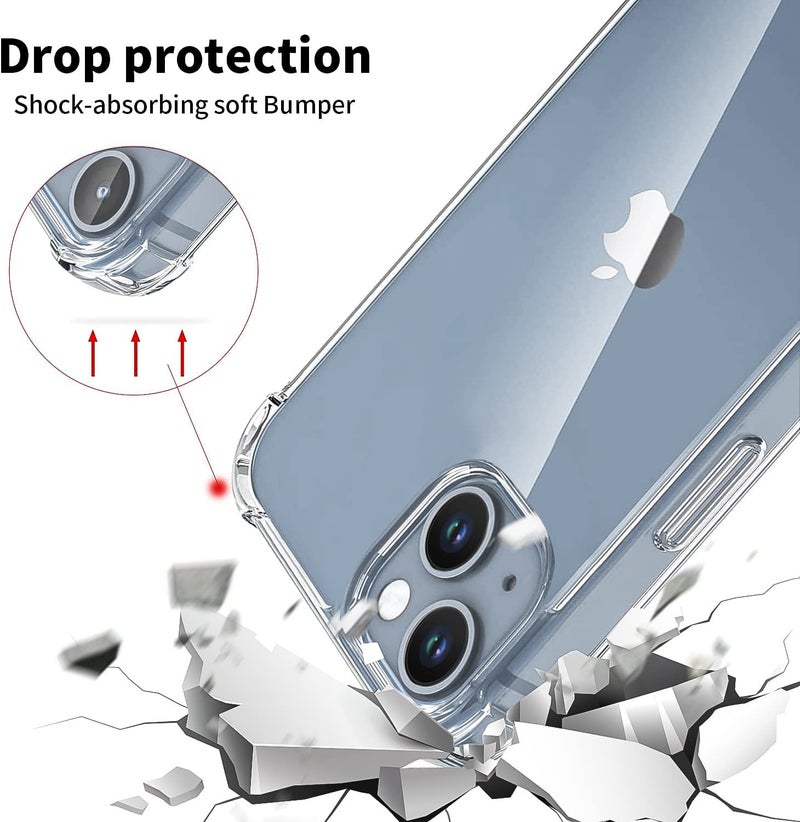 EGOTUDE Designed for iPhone 14 Plus Case, Shockproof Hard Back Cover for iPhone 14 Plus 6.7 inch (Clear) (Polycarbonate) - Image 3