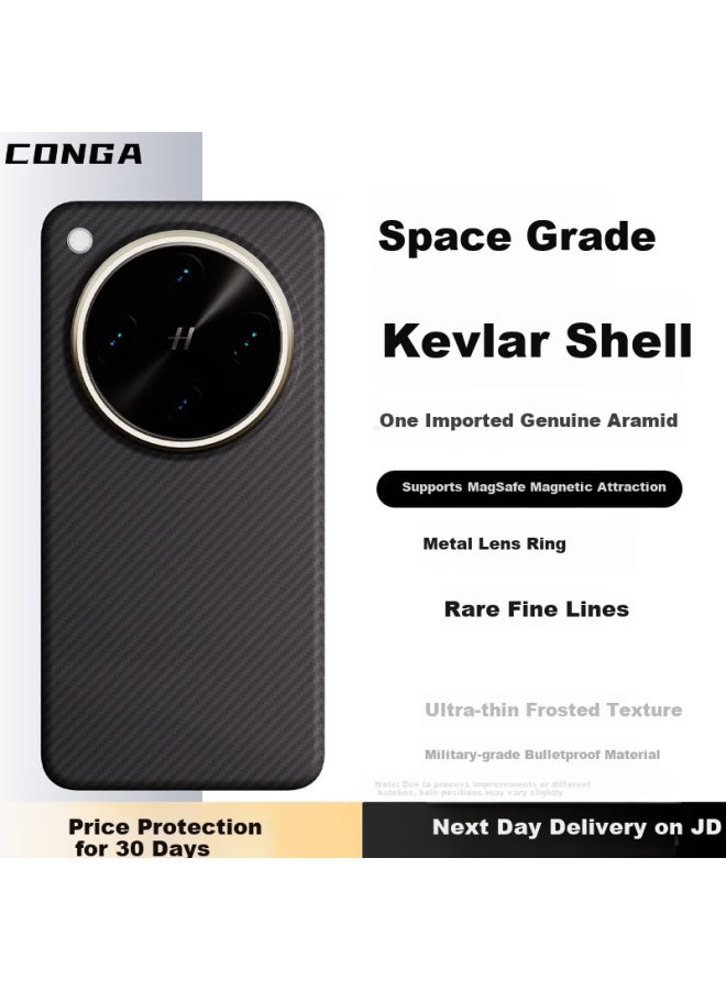 Conga Kevlar Aramid Fiber Full Protection Case For Oppo Find X8 Ultra, Ultra Thin Hard Shell Anti-drop Heat Dissipation Magnetic Absorption Metal Ring Fire - Image 1