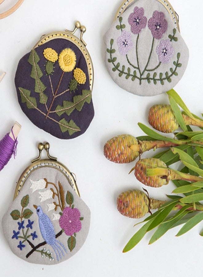 HEALLILY Embroidery Coin Purse Kit with Washable Pattern Round Kiss Lock Wallet DIY Craft for Women and Girls Includes Needle Wool and Accessories - Image 3