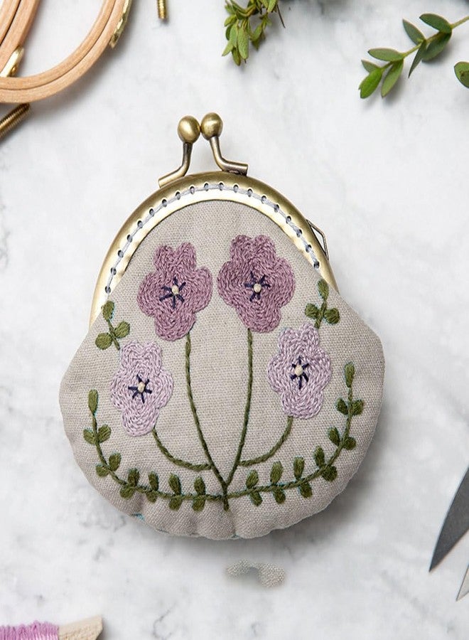 HEALLILY Embroidery Coin Purse Kit with Washable Pattern Round Kiss Lock Wallet DIY Craft for Women and Girls Includes Needle Wool and Accessories - Image 4