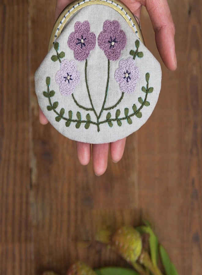 HEALLILY Embroidery Coin Purse Kit with Washable Pattern Round Kiss Lock Wallet DIY Craft for Women and Girls Includes Needle Wool and Accessories - Image 2