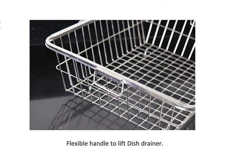 VishAl smart MAll Stainless Steel Dish Drainer, Platform Basket/Dish Drainer for Kitchenl-Small - Image 5