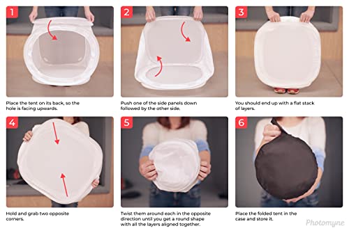 Photomyne Photo Studio Light Box – Foldable Collapsible Photography Tent with Carrying Bag, Glare-Free Diffuser for Product Photography - Image 4
