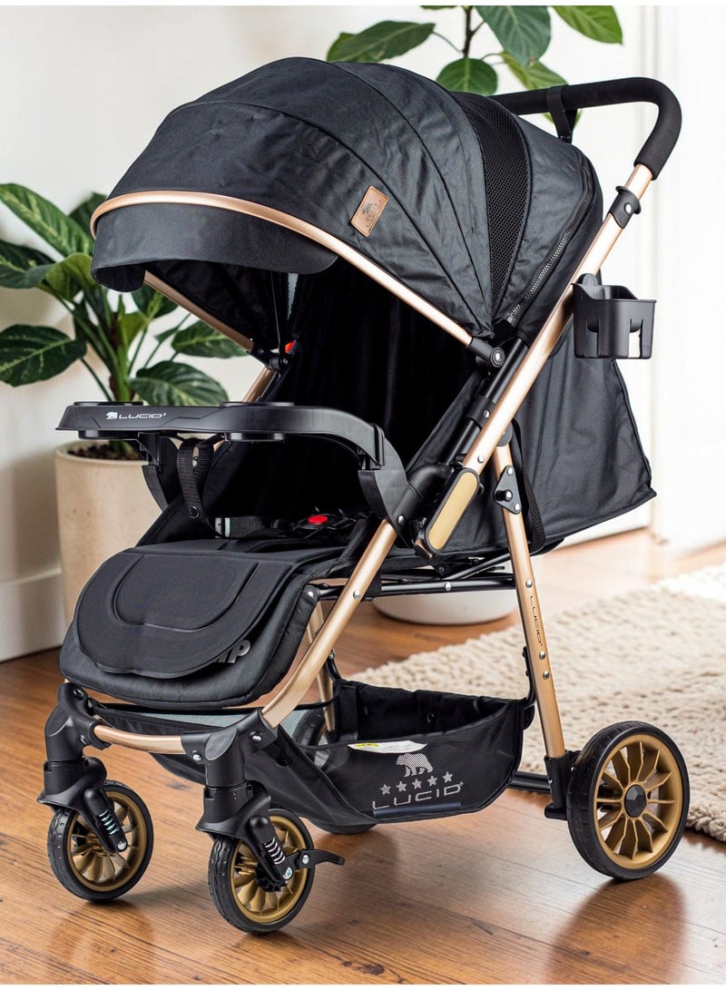 لوسيد سترولر بيبى مزوده ببطانه عاليه الكثافه من البراند لوسيد اسود موديل - FLIP - Image 2