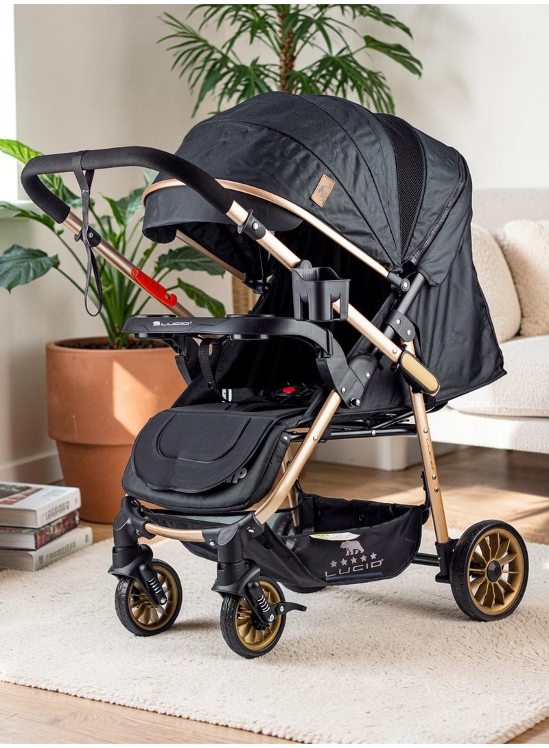 لوسيد سترولر بيبى مزوده ببطانه عاليه الكثافه من البراند لوسيد اسود موديل - FLIP - Image 3